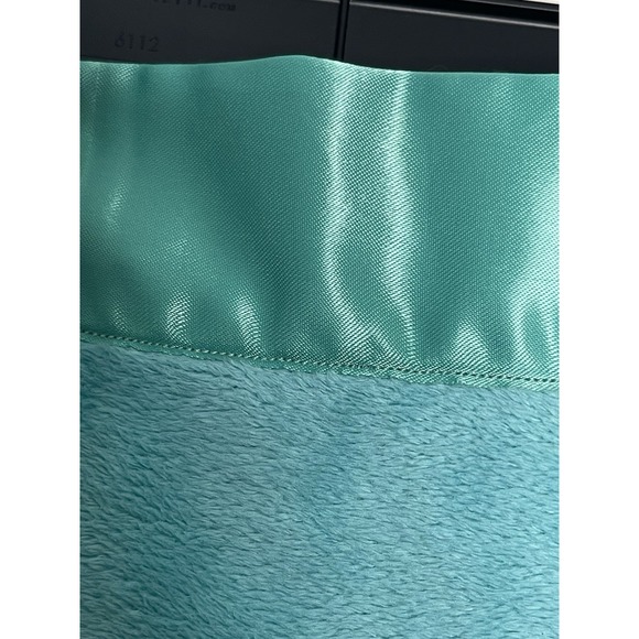 Handmade Mermaid Baby Blanket with Blue Saten Trim/Blue Soft Baby Blanket - Picture 5 of 5